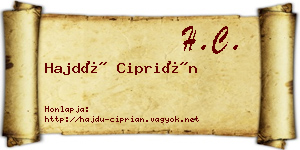 Hajdú Ciprián névjegykártya
